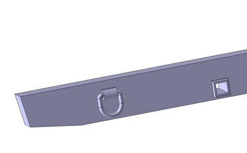 2000 Chevrolet Tahoe - 3D rendering of a tow hitch receiver and D-ring mount, likely for an off-road vehicle.