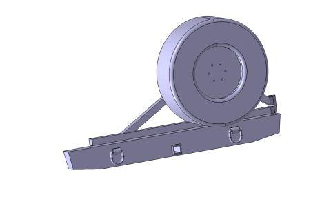 2000 Chevrolet Tahoe - This is a diagram of a rear bumper assembly with a spare tire mount.