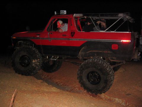 1979 Ford Bronco - This modified Ford Bronco is equipped for off-road use with its substantial tires and lifted chassis.