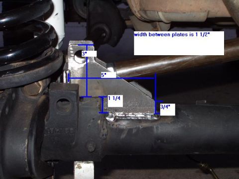 1993 Ford Bronco - Vehicle suspension part shown with dimensions for modification or repair.