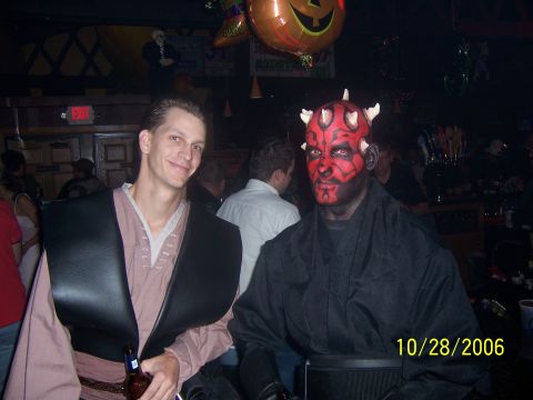 1995 Ford Probe - Two men in costume pose for a photo at a bar on October 28, 2006.