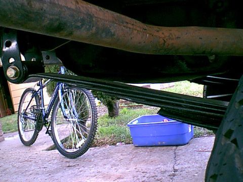 1983 Ford Bronco - After moving the mount up gave alot more room between the spring and pipe.