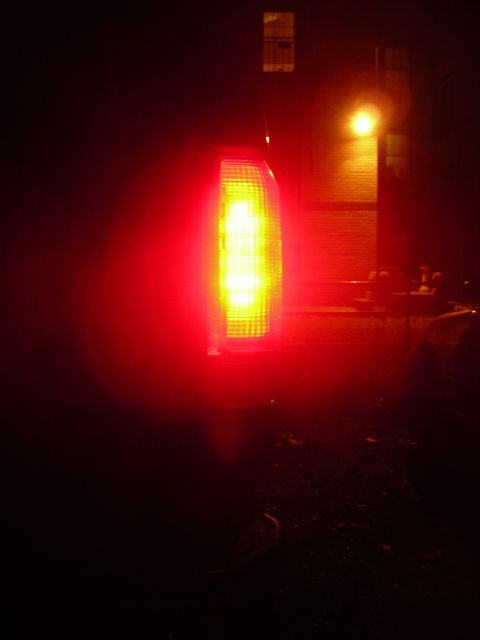 1995 Ford Bronco - The rear tail light of a 1995 Ford Bronco is illuminated with yellow LEDs.