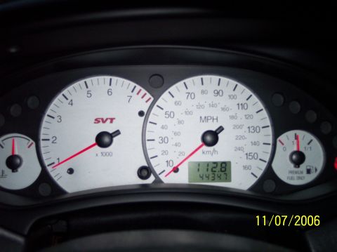 2003 Ford Focus - The dashboard gauges show an SVT logo, indicating a performance variant, but no specific year is visible.