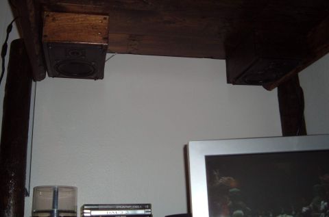 2006 Ford E350 - Big-screen TV speakers built-in to my desk.