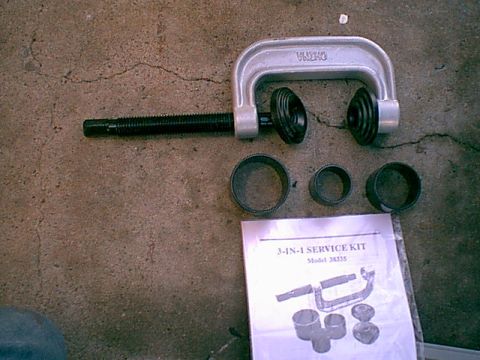 1983 Ford Bronco - This is a great tool to own or rent. it is a ball joint press. Harbor freight sell them on sale for $29. it does Ball joinys, U-Joints, axl…