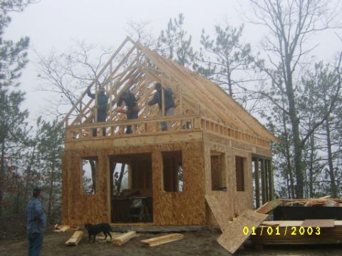 1990 Ford Bronco - trusses going up
