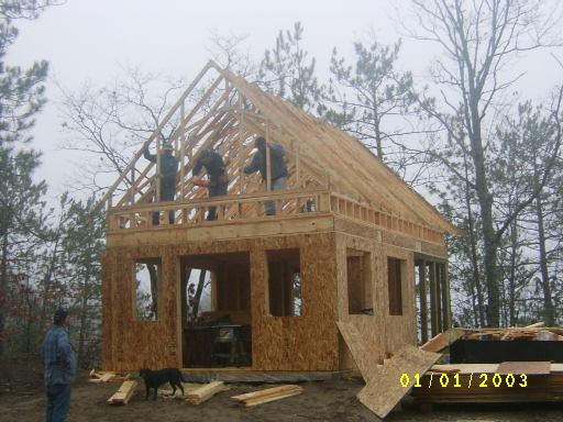 trusses going up