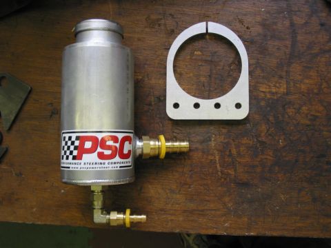 1981 Ford Bronco - This photo shows a PSC power steering reservoir with a mounting bracket, not a 1981 Ford Bronco.
