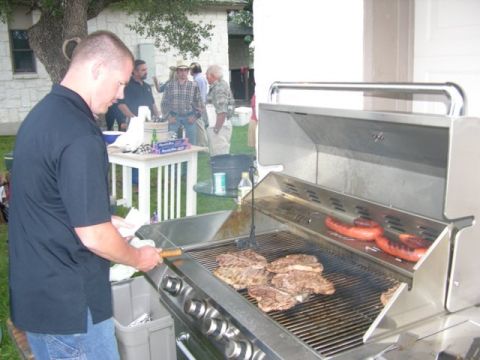1986 Ford Bronco - Coach BBQ'n at Tink's B-day Party. Armadillo Steaks anyone?