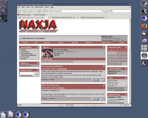 2000 Jeep Cherokee - A screenshot of the NAXJA forum website, showing various sections and user posts.