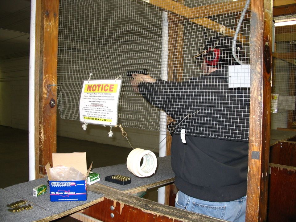 Me firing my Springfield XD-9 same night I bought it-the range was freezing about 45 degrees