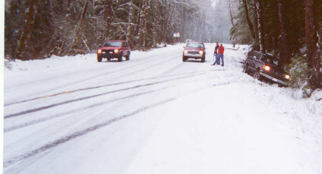 Jeeps sit and laugh at my tracks where I spun 180*