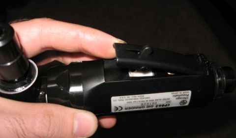 1990 Ford Bronco - Close-up of a Chicago Pneumatic die grinder, model CP862, being held.