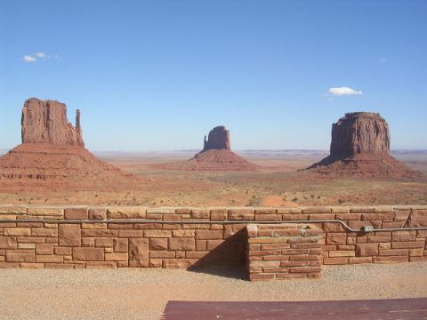 1975 Ford Ranchero - The iconic landscape of Monument Valley, Arizona, under a clear blue sky.