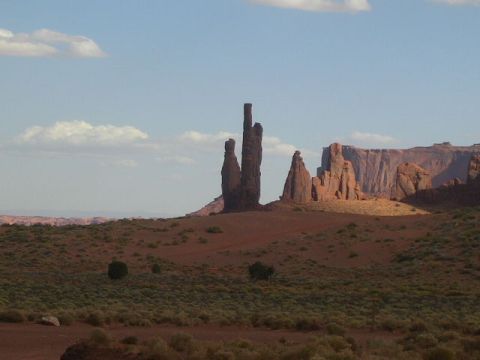 1975 Ford Ranchero - Iconic rock formations rise from the desert floor in Monument Valley, Arizona.