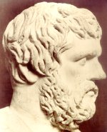 1973 Ford Ranchero - A marble bust depicts a man's head and shoulders in profile, detailed hair and beard.