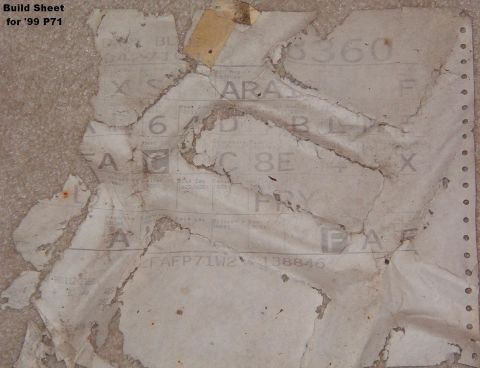 1999 Ford Crown Victoria - This is all that's left of the build sheet. I found it taped in the trunk under the carpet, adhered to the paint from years of water leakin…
