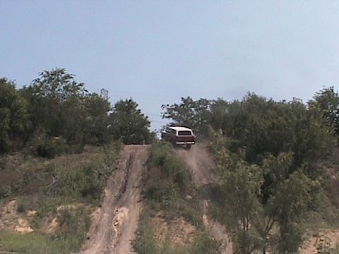1988 Ford Bronco - don cresting the top of a hillclimb