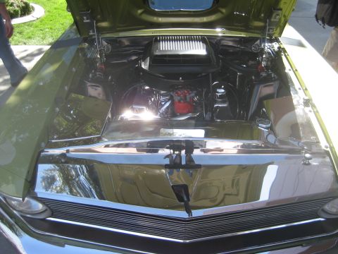 1998 Ford Crown Victoria - The engine bay of a classic car is meticulously detailed, a powerful V8 engine and polished chrome components.