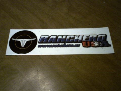 1973 Ford Ranchero - Sticker with Ranchero USA logo and website address.