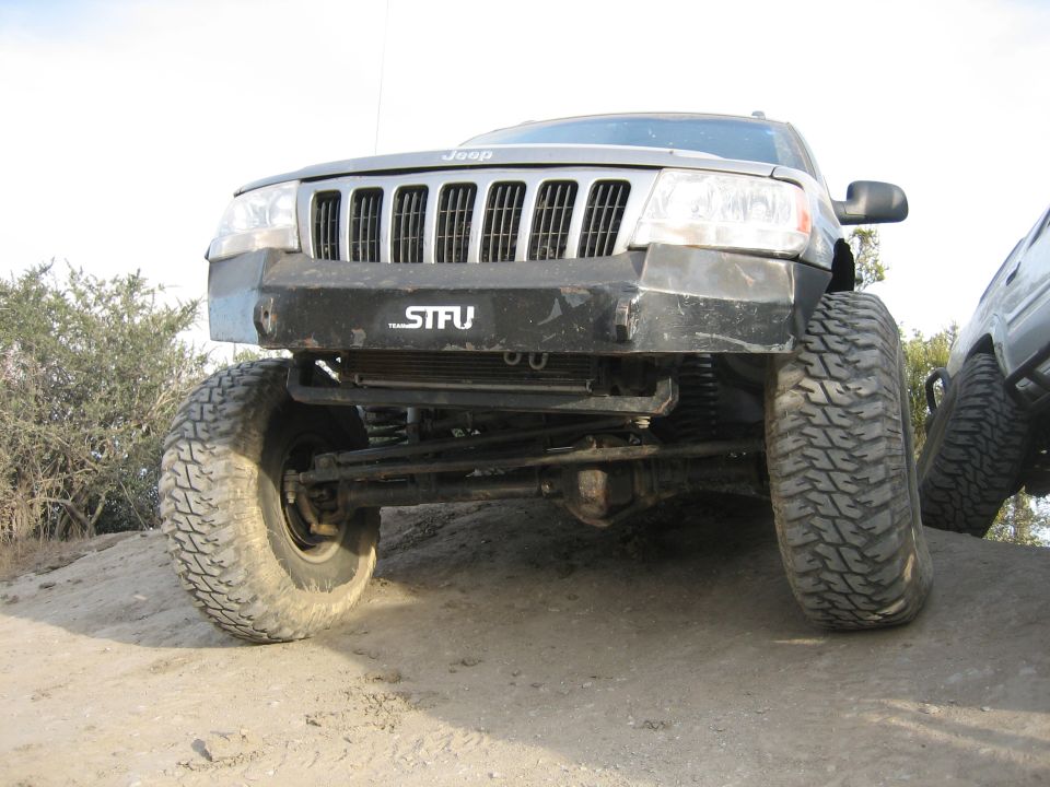 Jeep Grand Cherokee front end with custom bumper and large tires