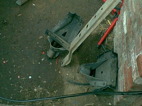 1983 Ford Bronco - here is the front rear spring hangers i remove the rivets and sell for a shackle flip.
