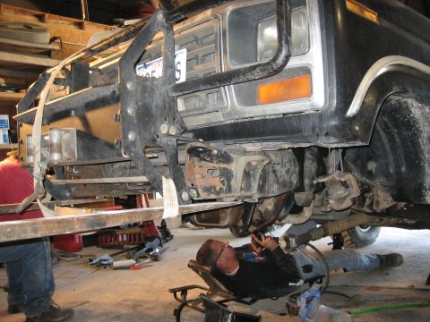 1986 Ford Bronco - using a air hammer to punch out the rivets