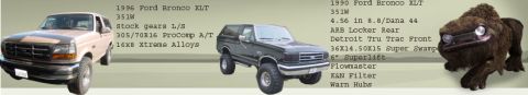 1990 Ford Bronco - This 1990 Ford Bronco is modified with a lift kit and oversized tires.