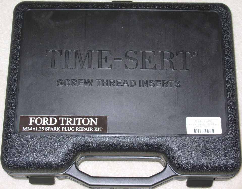 Black TIME-SERT case labeled Ford Triton M14 x 1.25 spark plug repair kit