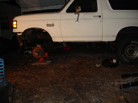 1989 Ford Bronco - Front suspension work on a 1989 Ford Bronco.