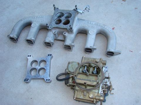 1979 Ford Bronco - Aftermarket Offenhauser intake manifold and carburetor assembly, not a 1979 Ford Bronco.
