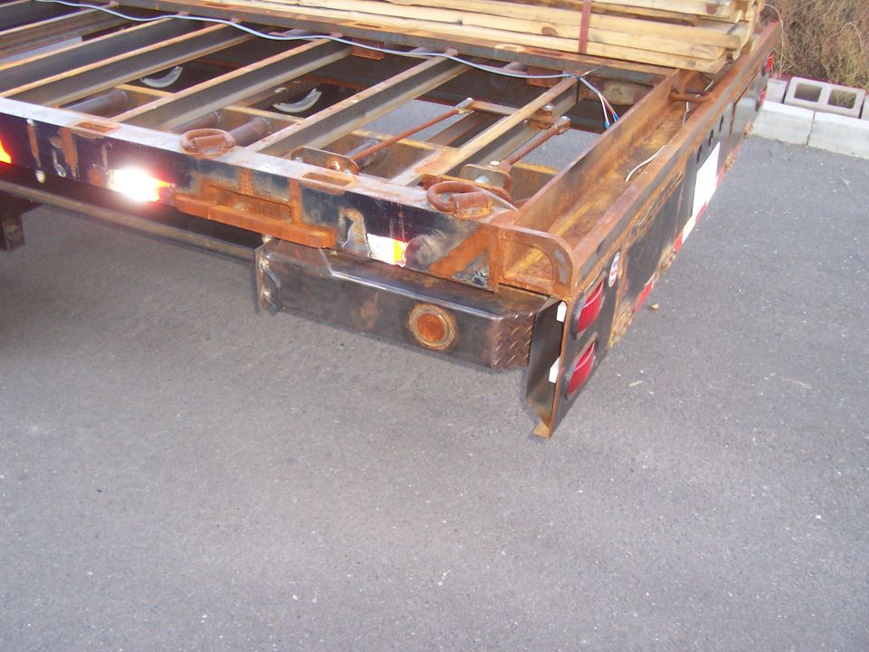 rear support jack in the stowed position, locked in place