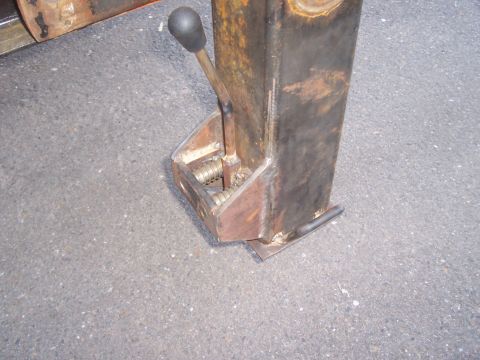 1979 Ford F-350 - rear support jack down in position, with "drop leg" up inside jack