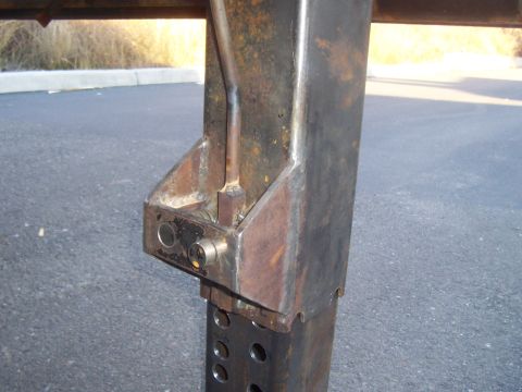 1979 Ford F-350 - rear support jack's "drop leg" locking mechanism. These work so smoothly, I'm really proud of them