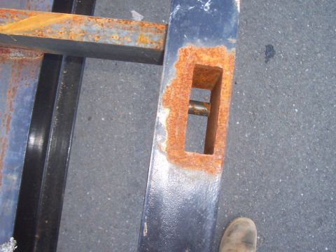 1979 Ford F-350 - side steak pockets. There is also a 3/4" cold rolled pin welded inside each steal pocket. This serves as a place to hook a rachet strap, or…