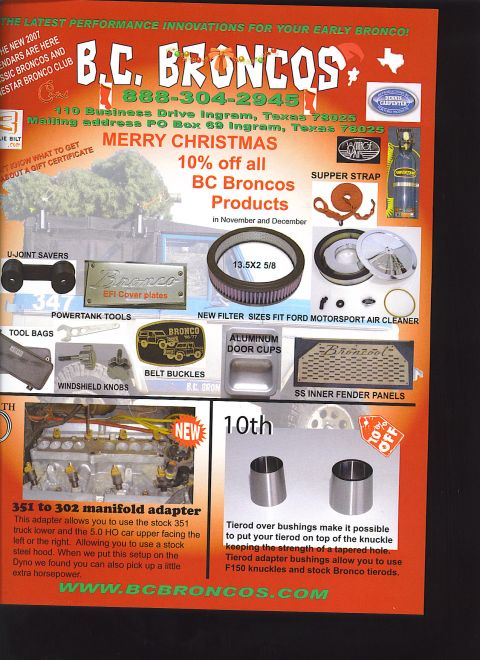 1991 Ford Bronco - BC Broncos advertisement various performance parts and accessories for early Broncos.