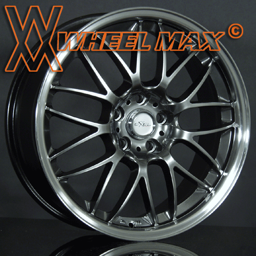 Alloy wheel with multi-spoke design, chrome lip, and black spokes