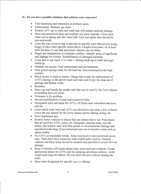 2003 Jeep TJ - This document discusses potential solutions and concerns regarding trail usage and management, including restrictions and maintenance.