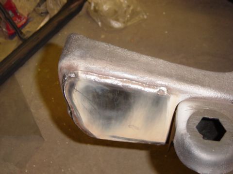 1991 Ford Bronco - This photo shows a close-up of a metal component that has been recently welded.