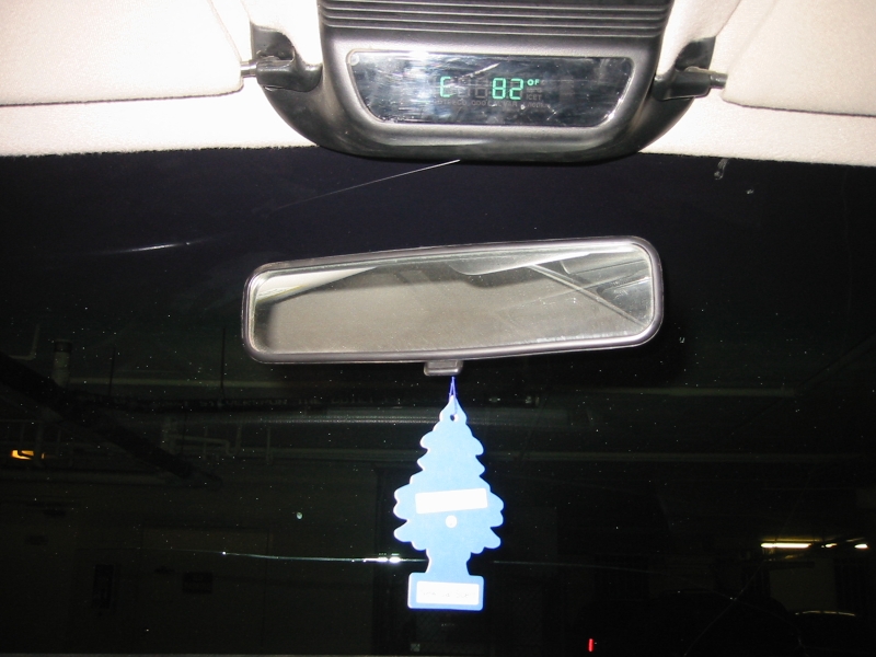 Needle in place.  Note that it's important to use the 'New Car' scented trees - other aromas are not accurate enough.