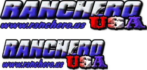 1971 Ford Ranchero - Two "Ranchero USA" logos are displayed, each with a website address below it.