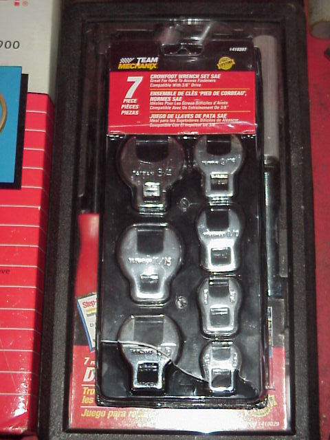1989 Ford Bronco - A set of seven SAE crowfoot wrenches is displayed in its packaging.