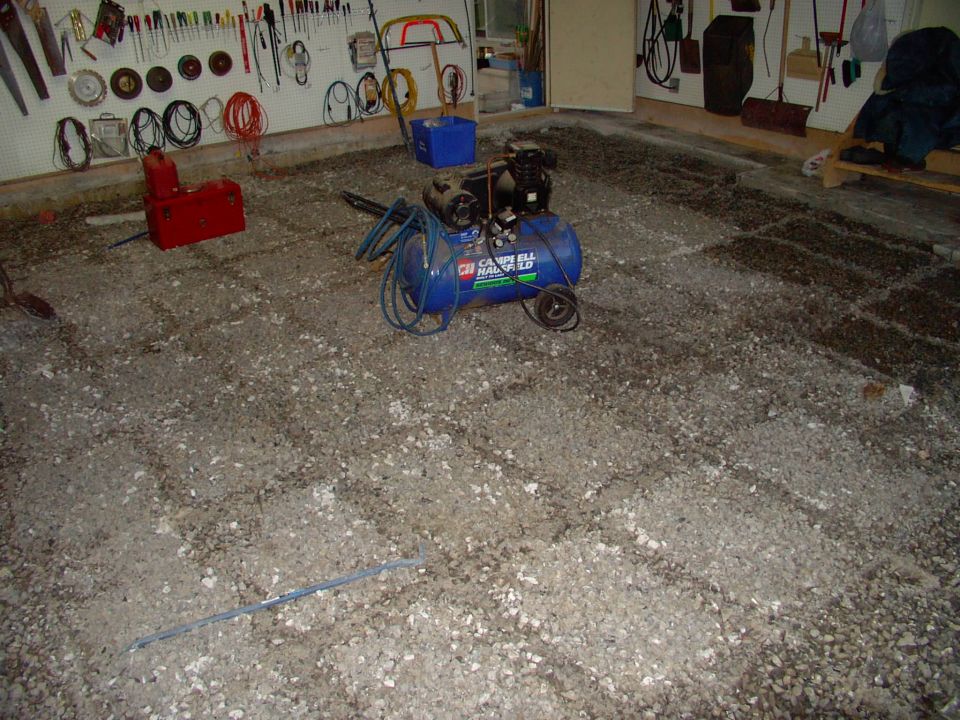 Day two has most of the concrete gone. One load, maybe, left.