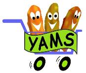 1989 Ford Bronco - Cartoon yams in a shopping cart with a banner that says YAMS.