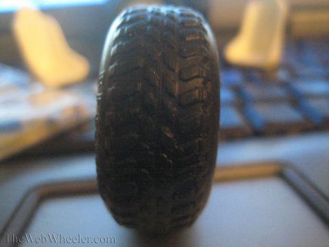 1968 Ford Mustang - Close-up view of a tire's tread pattern.