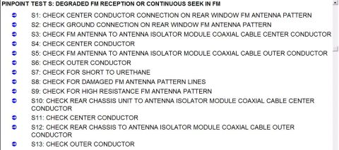 1996 Mercury Grand Marquis - Poor FM reception on in-glass antenna pinpoint test(s)