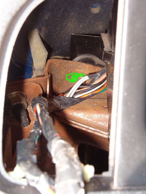 1999 Ford Crown Victoria - With a little effort, I was able to release the 3 wiring harness retainers & pull the harness out far enough to work on it. My hand barely…