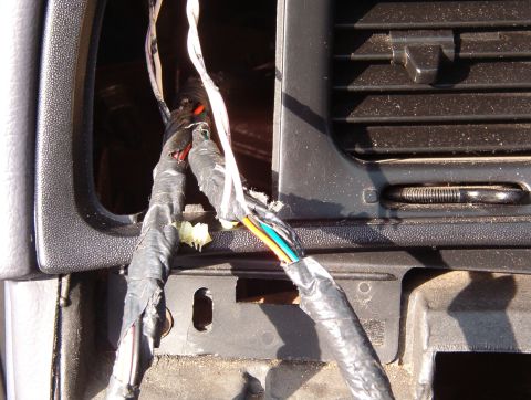 1999 Ford Crown Victoria - Cutting the 2 Wh/Pu wires far back in the dash is critical to allow enough length to do the difficult work further out where it's easier. T…