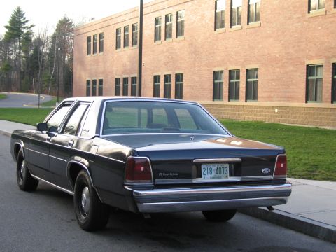 1991 Ford LTD Crown Victoria - The rear of a 1991 Ford Crown Victoria shows its license plate and taillights.